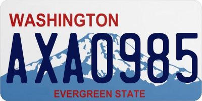 WA license plate AXA0985