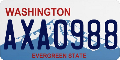 WA license plate AXA0988
