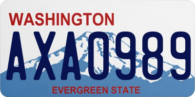 WA license plate AXA0989