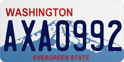 WA license plate AXA0992