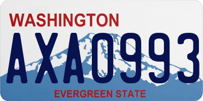 WA license plate AXA0993