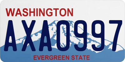 WA license plate AXA0997