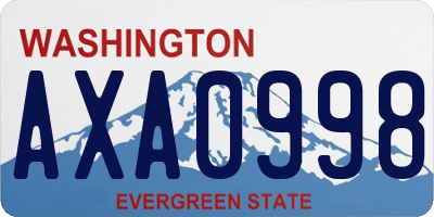 WA license plate AXA0998