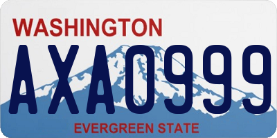 WA license plate AXA0999