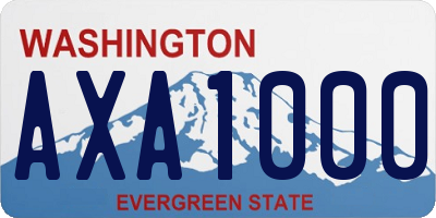 WA license plate AXA1000