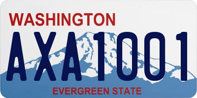 WA license plate AXA1001