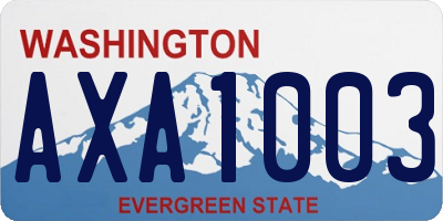 WA license plate AXA1003