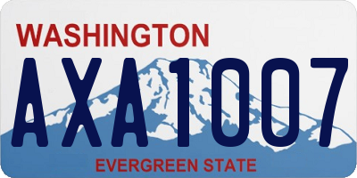 WA license plate AXA1007
