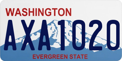 WA license plate AXA1020