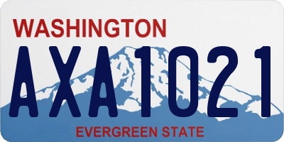 WA license plate AXA1021