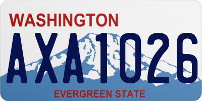 WA license plate AXA1026
