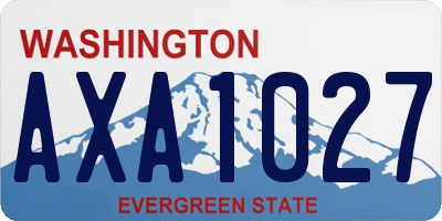 WA license plate AXA1027