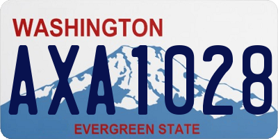 WA license plate AXA1028