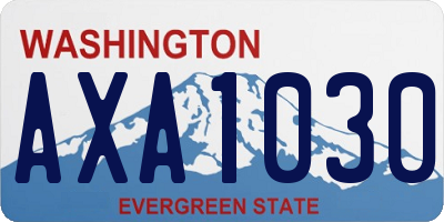WA license plate AXA1030