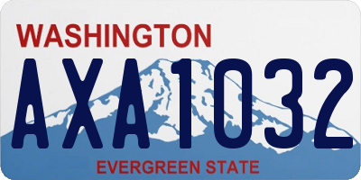 WA license plate AXA1032