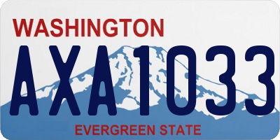 WA license plate AXA1033