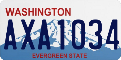 WA license plate AXA1034