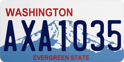 WA license plate AXA1035