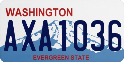 WA license plate AXA1036