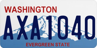 WA license plate AXA1040