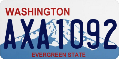 WA license plate AXA1092