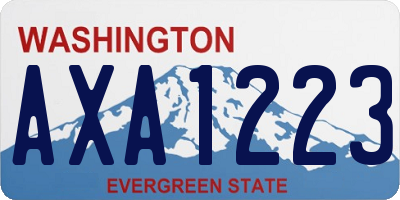 WA license plate AXA1223
