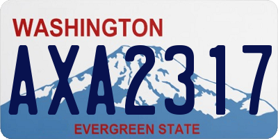 WA license plate AXA2317