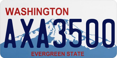 WA license plate AXA3500