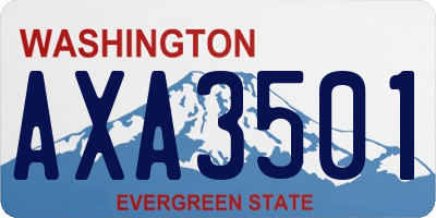 WA license plate AXA3501