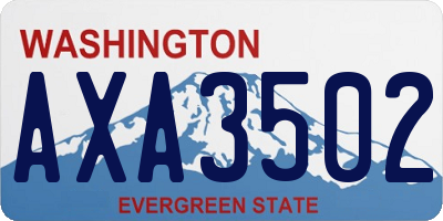 WA license plate AXA3502