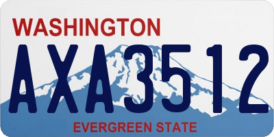 WA license plate AXA3512