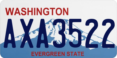 WA license plate AXA3522