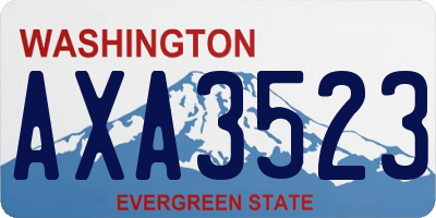 WA license plate AXA3523