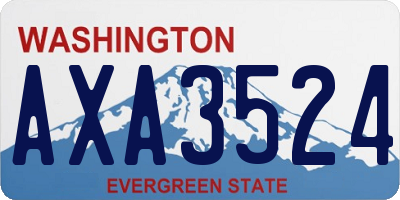 WA license plate AXA3524