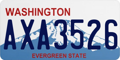 WA license plate AXA3526