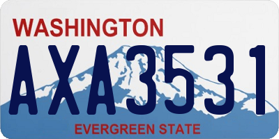 WA license plate AXA3531