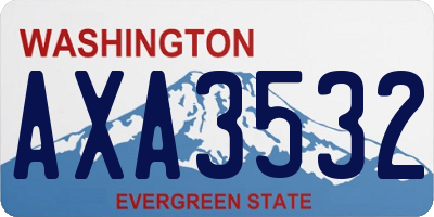 WA license plate AXA3532