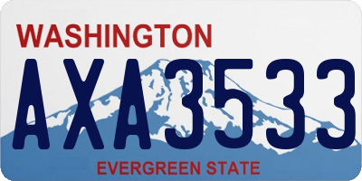 WA license plate AXA3533