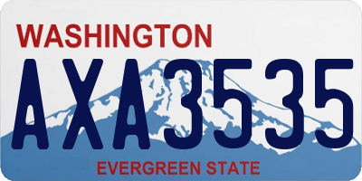 WA license plate AXA3535