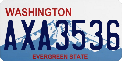 WA license plate AXA3536