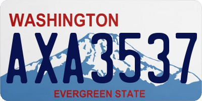 WA license plate AXA3537
