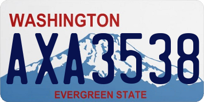 WA license plate AXA3538
