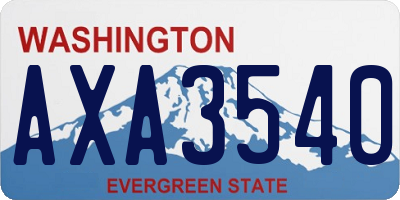 WA license plate AXA3540