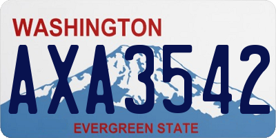 WA license plate AXA3542