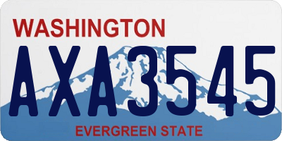 WA license plate AXA3545