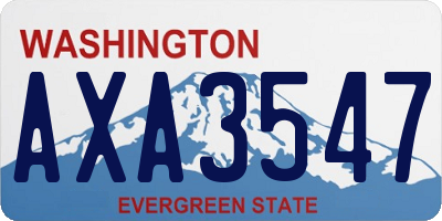WA license plate AXA3547