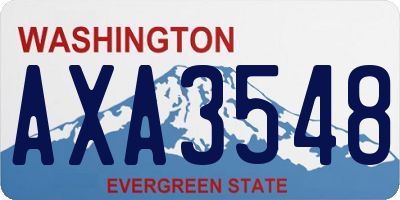 WA license plate AXA3548