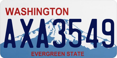 WA license plate AXA3549