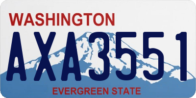WA license plate AXA3551