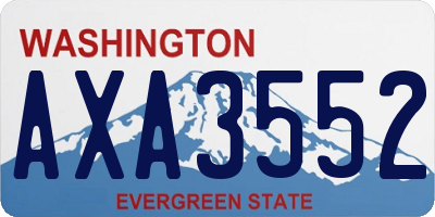 WA license plate AXA3552